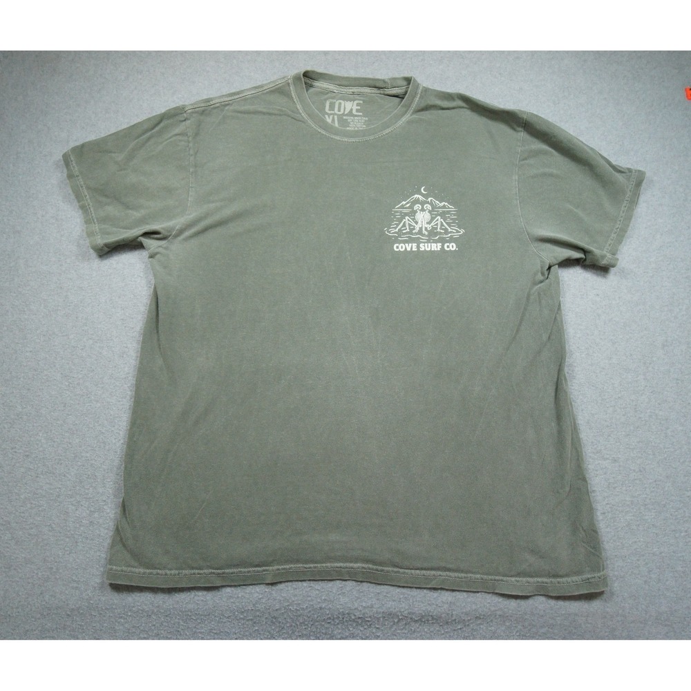 Cove Surf Co Shirt Mens XLarge Green Graphic Tee Short Sleeve Outdoors Casual